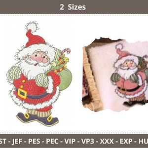 Santa Claus, Christmas Decoration Pattern, Machine Embroidery Designs, 2 Size, Instant Download