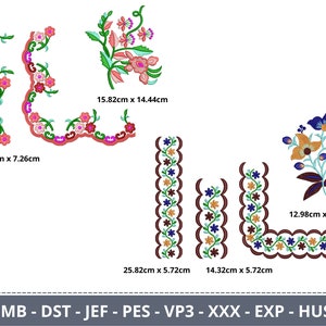 Cutwork Border & Corner With Patch Embroidery Design 10 Types Machine Embroidery Pattern Instant Download image 2