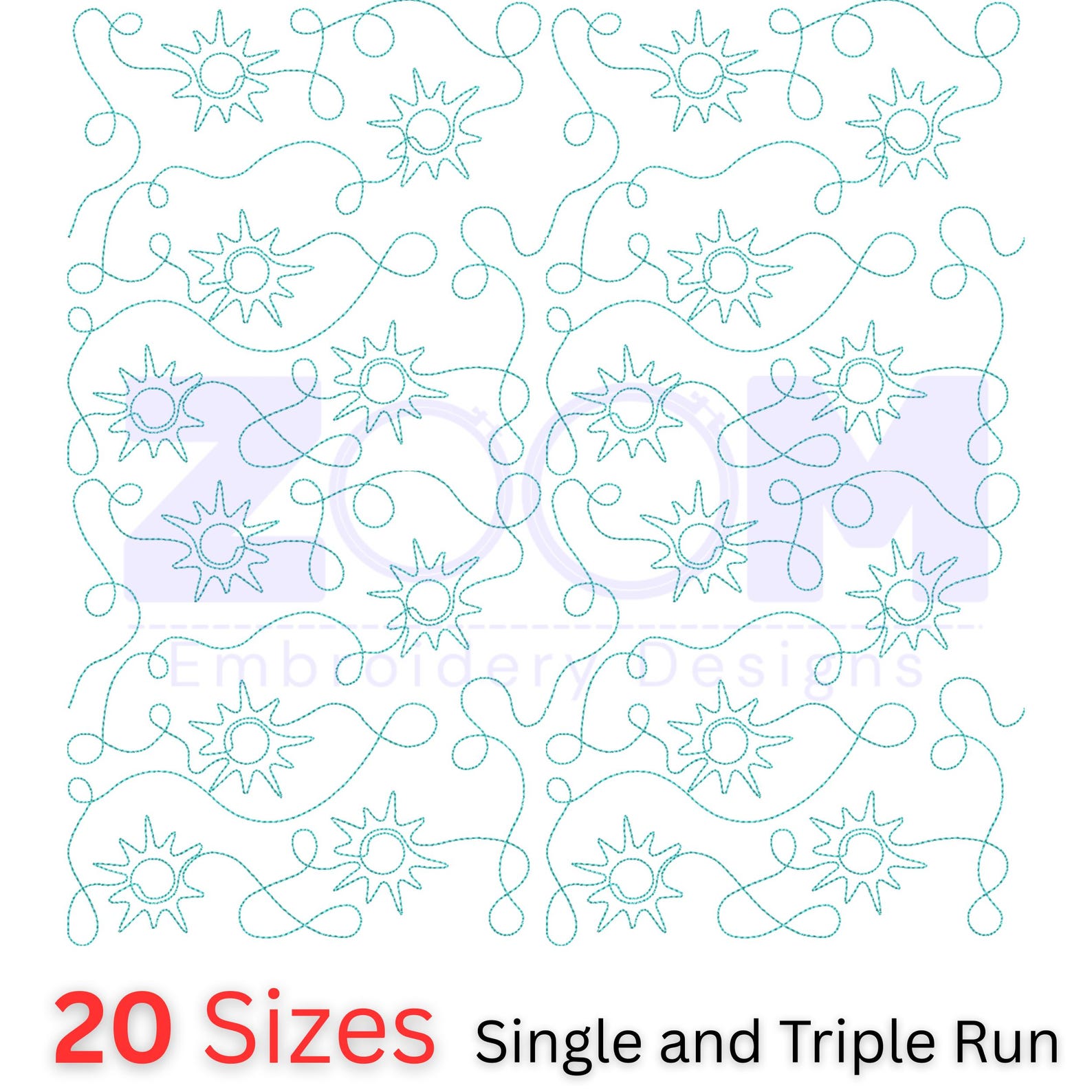 Sun Edge to Edge Quilting Design | Continuous Line Quilt Pattern | 20 ...