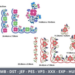 Cutwork Border & Corner With Patch Embroidery Design 10 Types Machine Embroidery Pattern Instant Download image 5