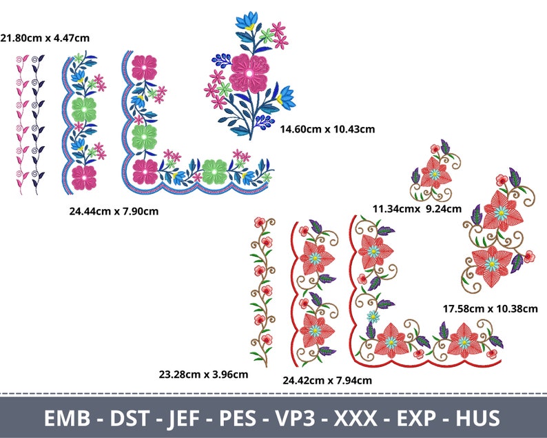 Cutwork Border & Corner With Patch Embroidery Design 10 Types Machine Embroidery Pattern Instant Download image 5