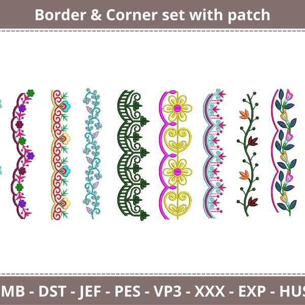 Corner Emboss Corner Embroidery Designs - Etsy