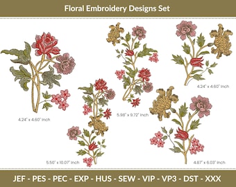 Nature-Inspired Floral Embroidery pattern, Machine Embroidery Designs, Instant Download