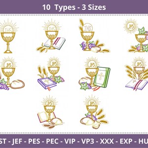 Creative Embroidery Design - Machine Embroidery Pattern - 10 Types - 3 Sizes - Instant Download