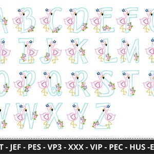 Alphabets With Duck Embroidery Design - Numbers - Font - Monogram - Machine Embroidery Pattern – Instant Download