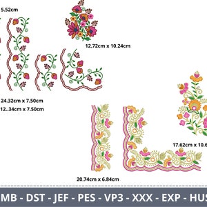 Cutwork Border & Corner With Patch Embroidery Design 10 Types Machine Embroidery Pattern Instant Download image 4