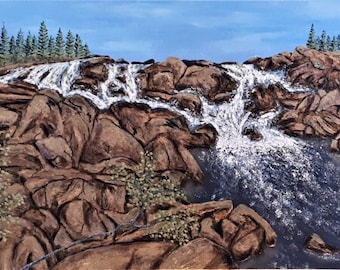 Titled: "Backcountry" Original acrylic painting, Canadiana, Northern Ontario Muskoka, Artist signed, canvas free shipping