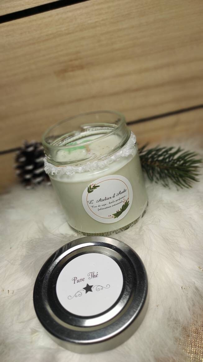 Bougie Parfumée Senteur Pure Thé, Naturelle et Éco Responsable