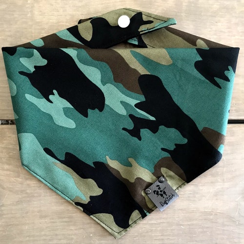 Camo Dog Bandana Boy Dog Bandana Green Dog Scarf Large Dog Etsy