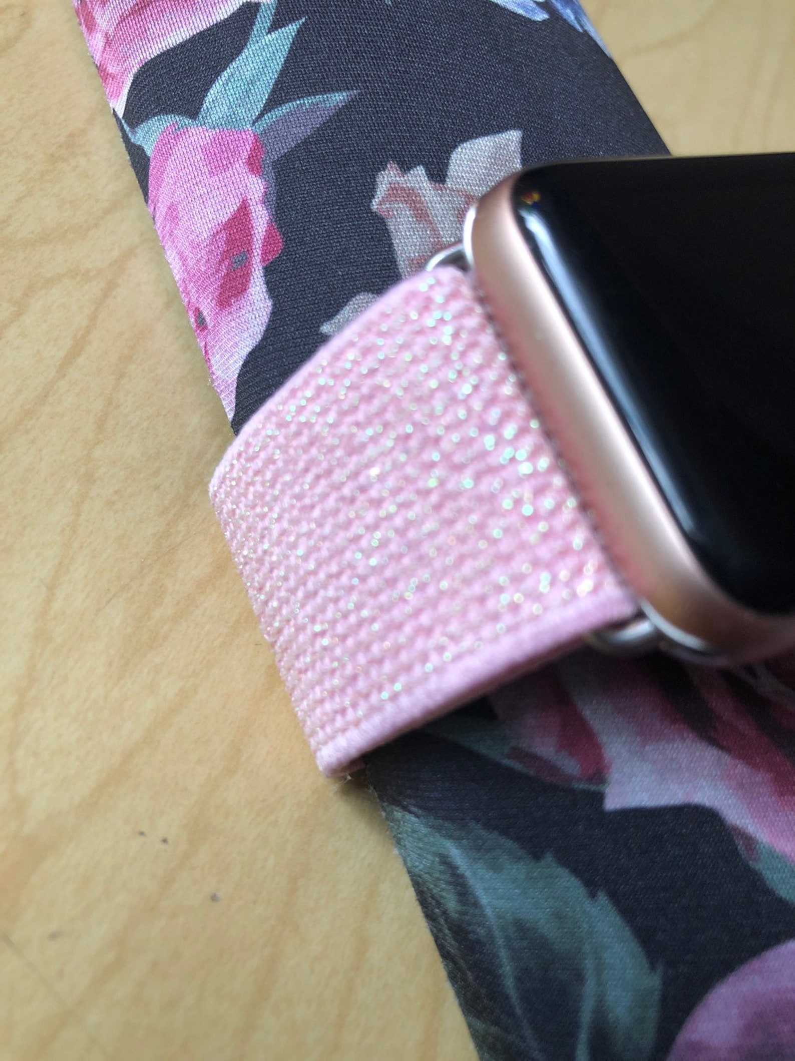Apple Watch band elastic 42mm pink iridescent Etsy