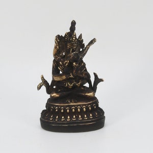 Fine Quality Hand Carved Vasundhara Bashundhara Goddess Rare Old Vintage Metal Statue Figurine Statue Tibetan Buddhism Statue