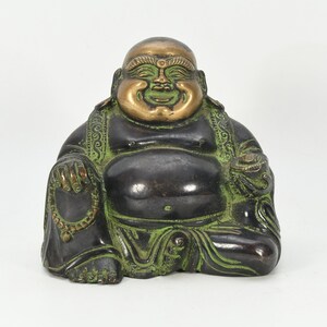 Laughing Buddha Brass Statue Antique Tibetan Buddhism Art and Collectives Ritual Home Decorational Shrine Nepal