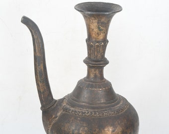 Brass Crafted Antique Tibetan Handmade Home Decoration Water Pot Traditional Art Handicraft cultural collectible Nepal