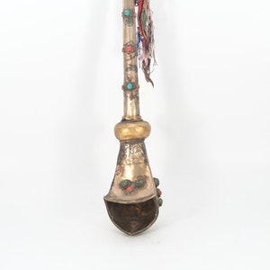 Brass Traditional Tibetan Handcarved Lamas Trumpet Musical Instrument rkang-gling instrument image 1