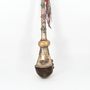 Brass Traditional Tibetan Handcarved Lamas Trumpet Musical Instrument rkang-gling instrument