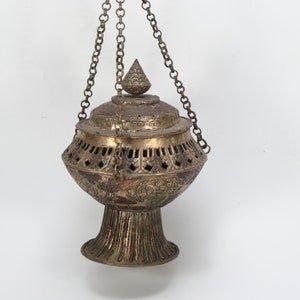 Hanging Antique Dragon carved copper Tibetan silver incense burner culture handcrafted Traditional metal burner decorative Buddhist Nepal