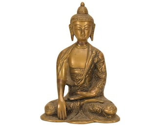 6" Antique Tibetan Statue Handmade Handcrafted Brass Bronze Rare Metal Amazing Buddhism Buddha Meditation Figurine Statue Nepal