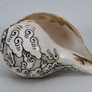 Tibetan Lama Peace Conch Antique Natural Sankha Shell Sankha Handmade Shank Conch Shell Shankh Sound Making Shankha Nepal FREE SHIPPING image 4