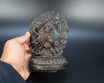 Protector Lord Vajrapani copper brass statue wrathful deity God sculpture Home Altar Shrine Bodhisattva decorative Tibetan Buddhism Nepal