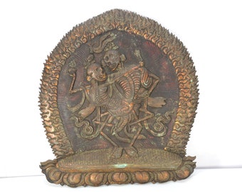 ネパール チベット仏教彫刻鹿角チチパティ頭蓋骨祈り装飾ビーズ (t4