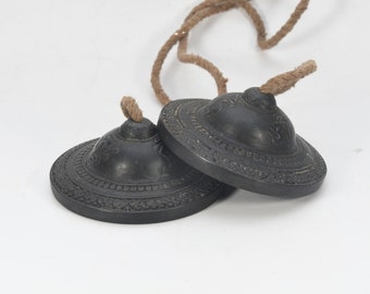 Handcrafted Antique Tibetan Tingsha Bell - An Enchanting Ritual and Healing Instrument Vintage Buddhism Crafts and Collectibles Nepal