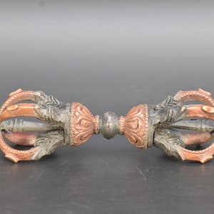 Two Colored antique Dorje vajra bajra Thunder bolt handicraft Buddhism handmade Buddhism Tibetan Iron Vajra Buddhism handmade ritual Dorje