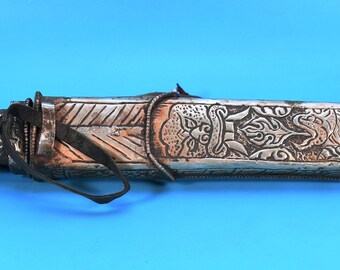 カドゥガ　42cm  ネパール　チベット チベット密教法具 カルトリ（金剛刀）銅・木製 6,5cm