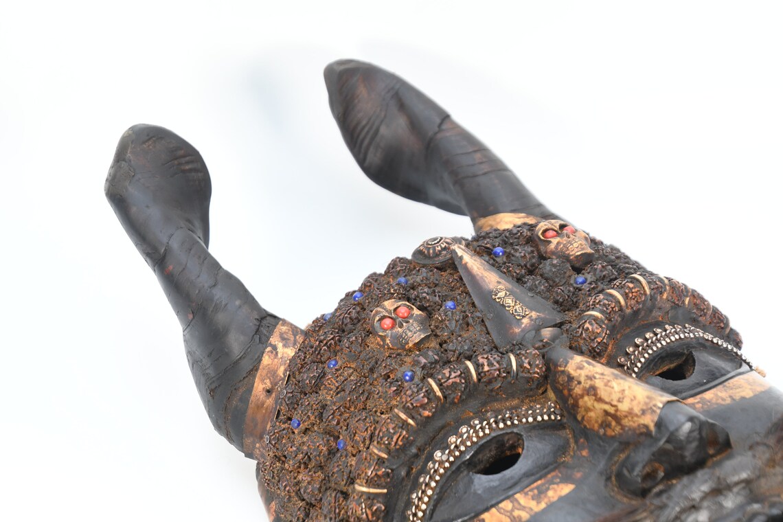 Antigua nepal máscara chamán Cultural Jhakri máscara madera Etsy