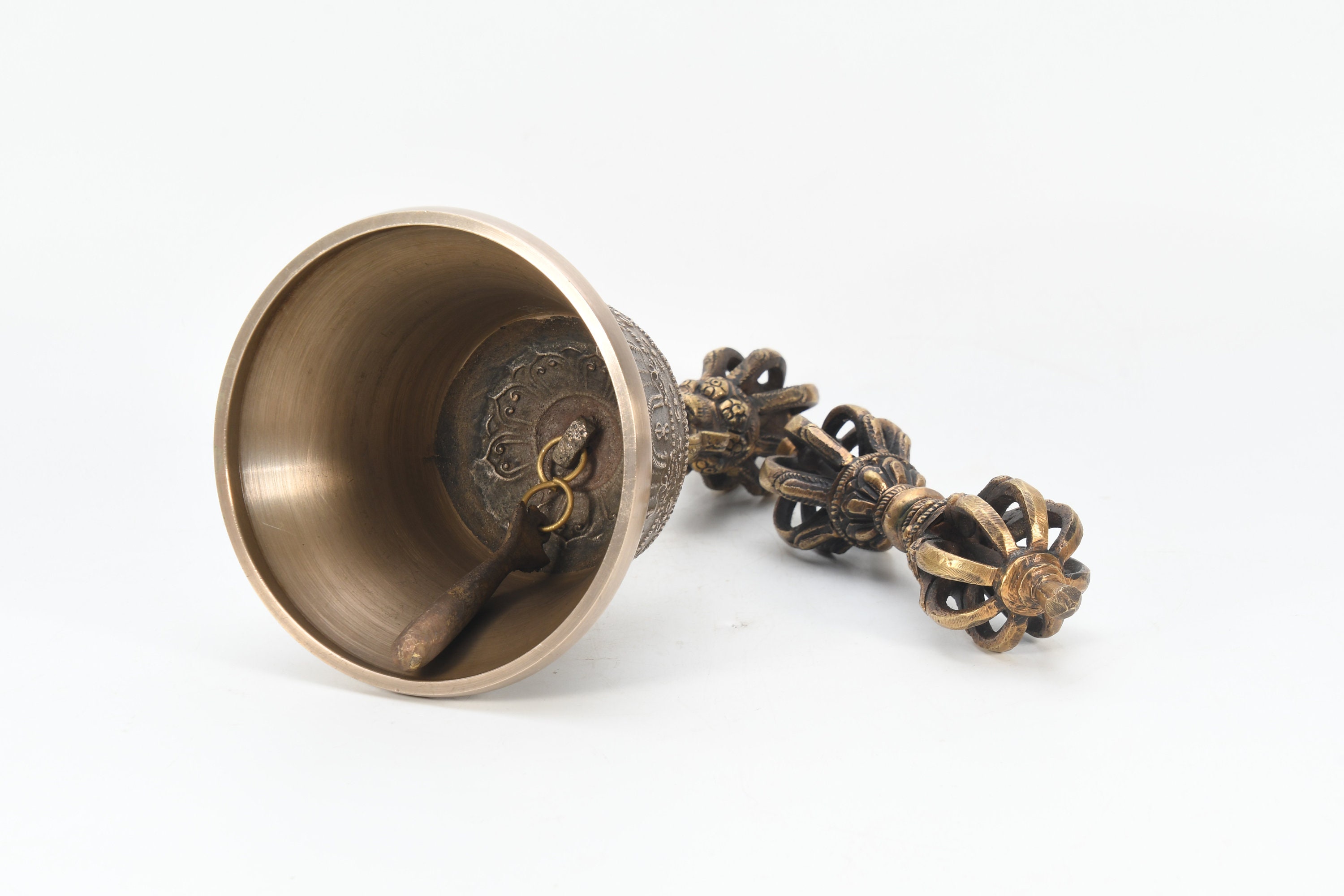 RQ+Nepal Handcrafted Tibetan Temple Meditation Tibet Buddhist Market Hand Call Copper Bell Sets I.1276528767