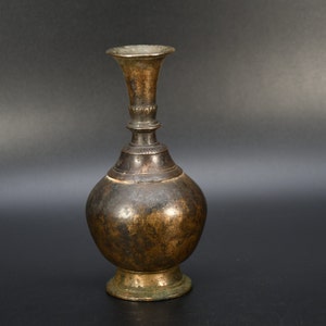 Vintage Rare Old Antique Tibetan Copper Ethnic Ritual Bottle Pot,Vase Jar Tibetan pot, Jug Handmade Pot Nepal