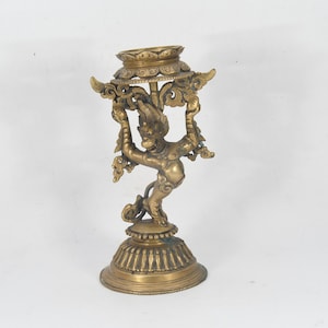 Yamantaka Oil Lamp - Tibetan Buddhist Butter Brass Lamp Nepal Old Antique Tibetan Ethnic Ritual Lamp Collectibles Nepal