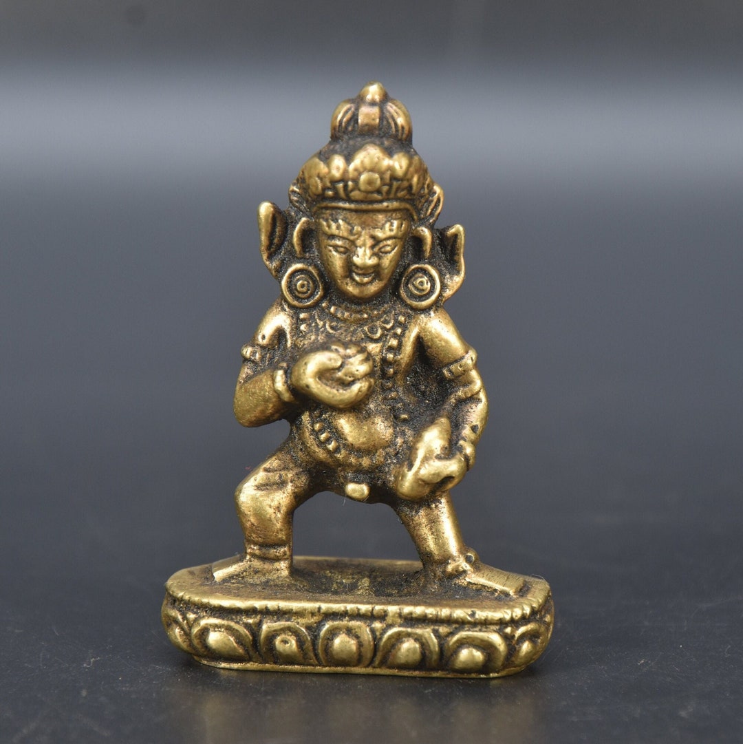 Tibetan Statue of Kubera Handcrafted Brass Handmade Antique - Etsy