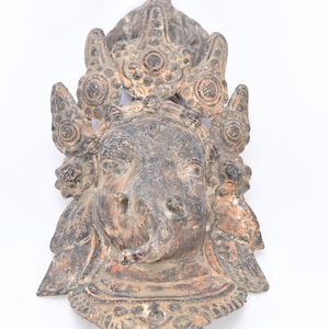 Shree Ganesha Bronze God Meditation Nepal Home Decor,Lord Ganesha Metal Wall Hanging Collectibles