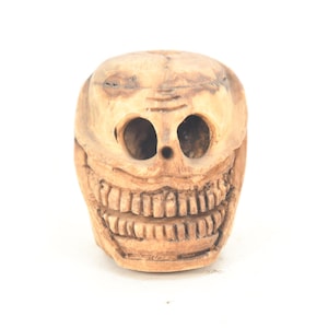 Antique Handmade Skull Bead Tribal Craft Tantric Jhakri Shaman Tool Vintage Decor Necklace Supply Auspicious Table Art Collectible