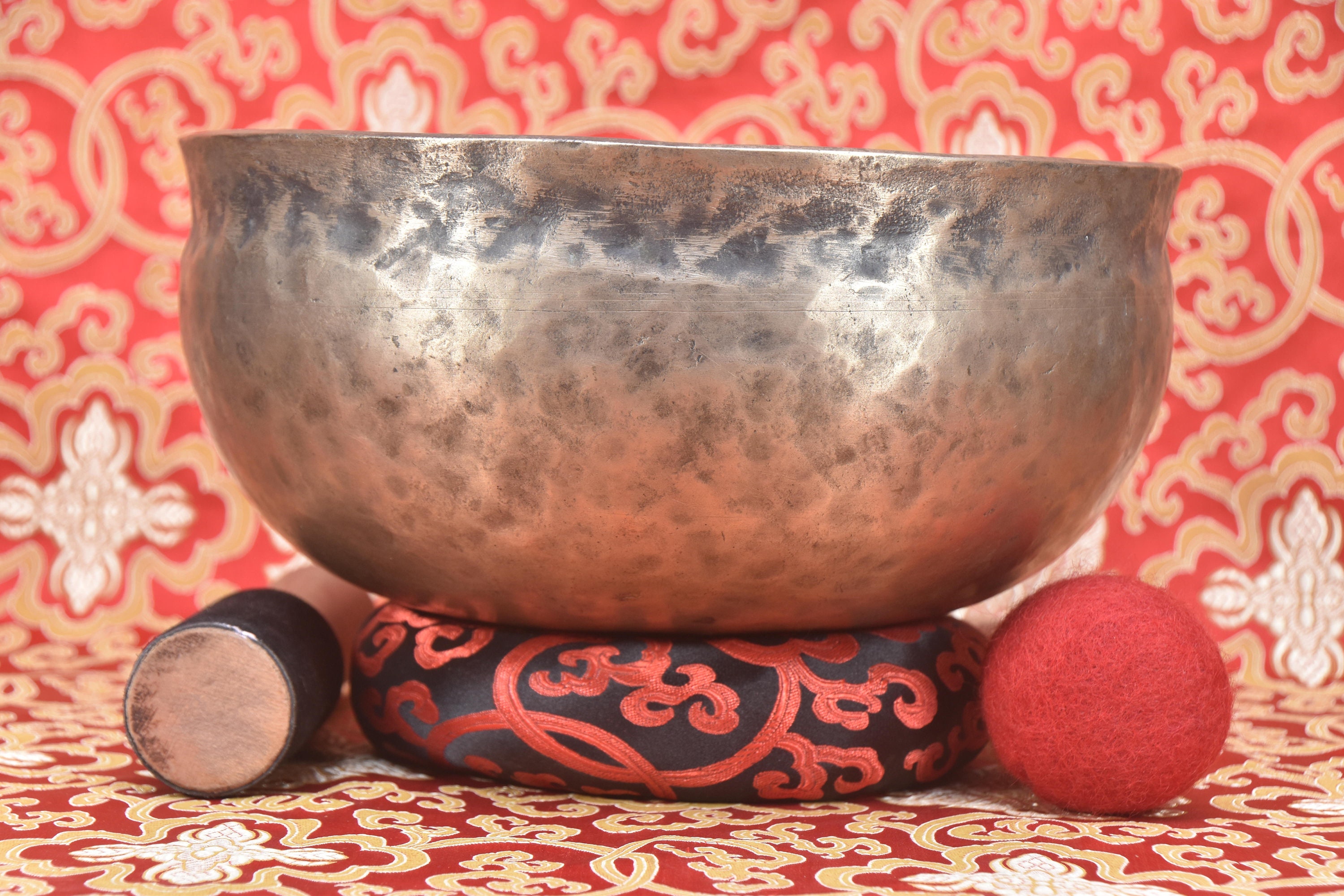 Brass Singing Bowls and Kushion Hammering Tibetan Antique Etsy