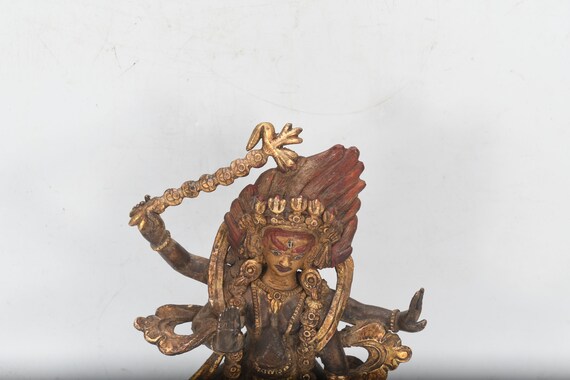 女神カーリー ヒンズー教のデヴィ 古代の彫像 チベット 手作り