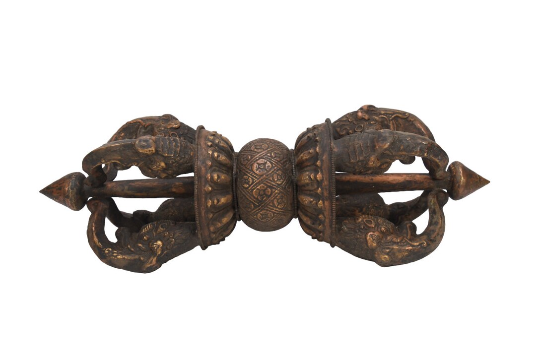 Elephant Head Brass Dorje Vajra - Tibetan Buddhism Ritual Object - Etsy