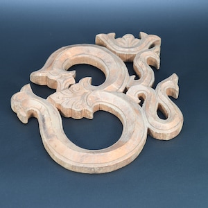 Palavra sânscrita símbolo om artesanal esculpido decoração presente vintage yoga parede pendurado hindu madeira antigo, nepal