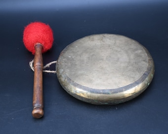 Amazing Antique Tibetan Handcrafted Gong Bell Meditation,Yoga Practice, Relaxation,Sound Therapy,Sound Bath Design Burmese Nipple from Nepal