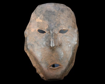 Lederen masker Himalaya handgemaakte sjamaan sjamanistische stam ritueel tantrische Jhakri muur opknoping Tibetaans masker berg dansen masker antiek Nepal