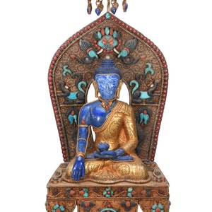 Alte Handgeschnitzte Gold Vergoldete Buddha Tibetische Handgemachte Statue Dekoration Buddha Meditations Figur Statue Nepal