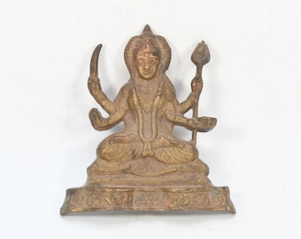 Divine Artistry: Handcrafted Antique Goddess Durga Statue Timeless Elegance Art Ancient Hinduism Decoration Nepal