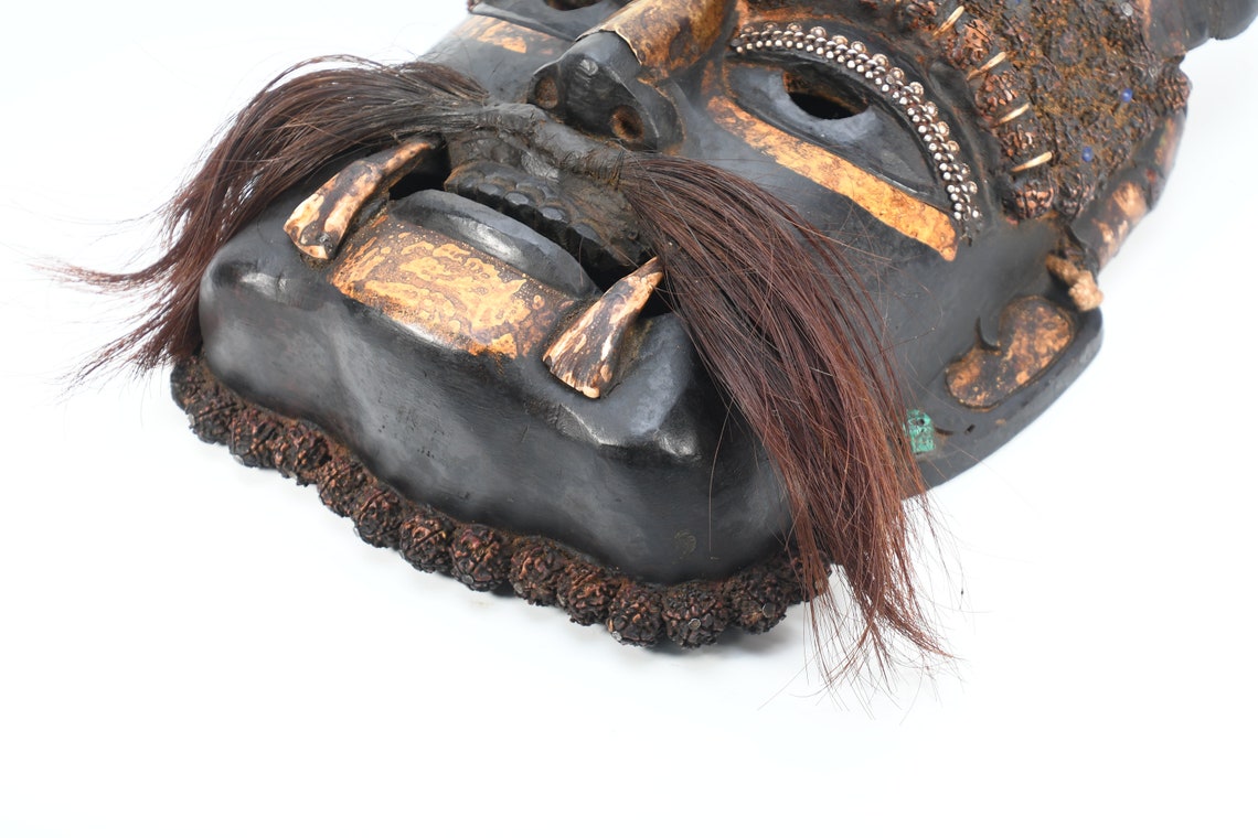 Antigua nepal máscara chamán Cultural Jhakri máscara madera Etsy