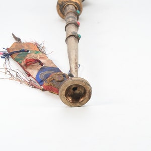 Brass Traditional Tibetan Handcarved Lamas Trumpet Musical Instrument rkang-gling instrument image 7
