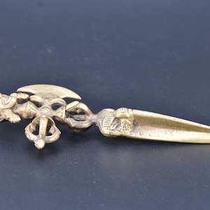 Old kartika antique tibetan buddhism dorje phurba phurpa phurwa mahakal phurba handmade metal copper bronze ethnic vintage tantric Nepal