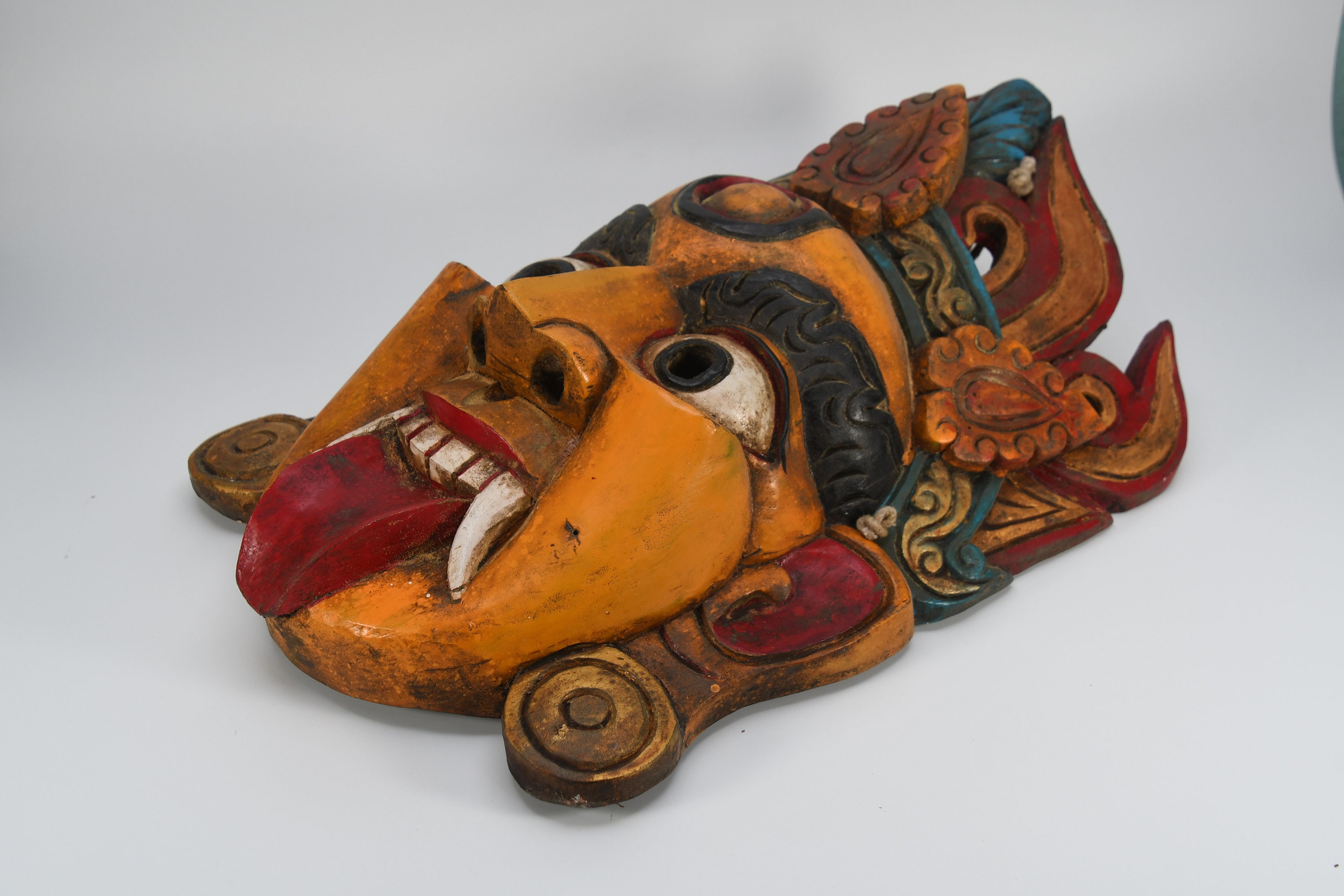 Mahakali Antique Wooden Mask Hand Carved Vintage Wood Mask Etsy