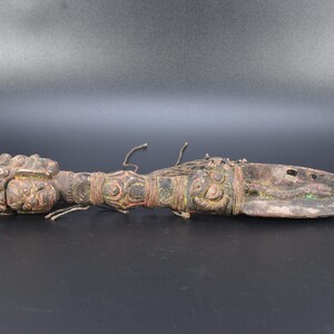 Three Headed Mahakala Very Rare Antique tibetan buddhism phurba phurpa phurwa handmade ethnic brass vintage tantric thunderbolt Nepal