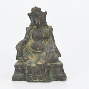 Antique Buddhism Rare Kuber Jambala Crafted Tibetan Handmade Ritual Statue Vintage Wealth God Traditional Figurine Art Nepal