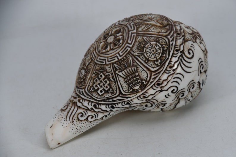 Tibetan Lama Peace Conch Antique Natural Sankha Shell Sankha Handmade Shank Conch Shell Shankh Sound Making Shankha Nepal FREE SHIPPING image 6