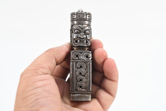 Antique Tibetan Mahakala Stamp Seal Tibetan Silver Seal Copper